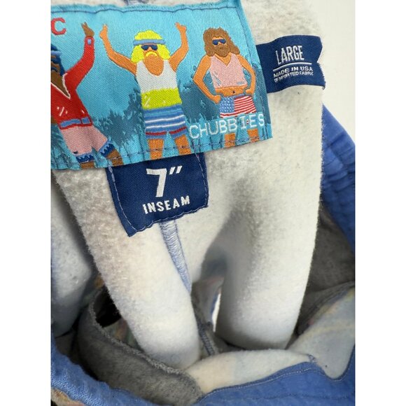 Chubbies Blue Board Shorts Mens L 8" Tropical Toucan Parrot AOP Beach Vacation - Picture 3 of 7